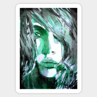 Face with green lighting Sticker
